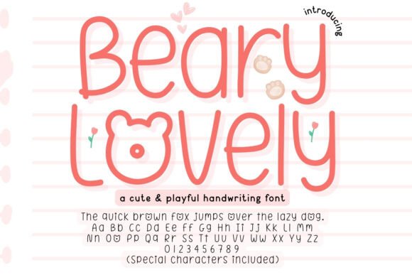 Beary Lovely: A Cute and Playful Handwriting Font for Creatives